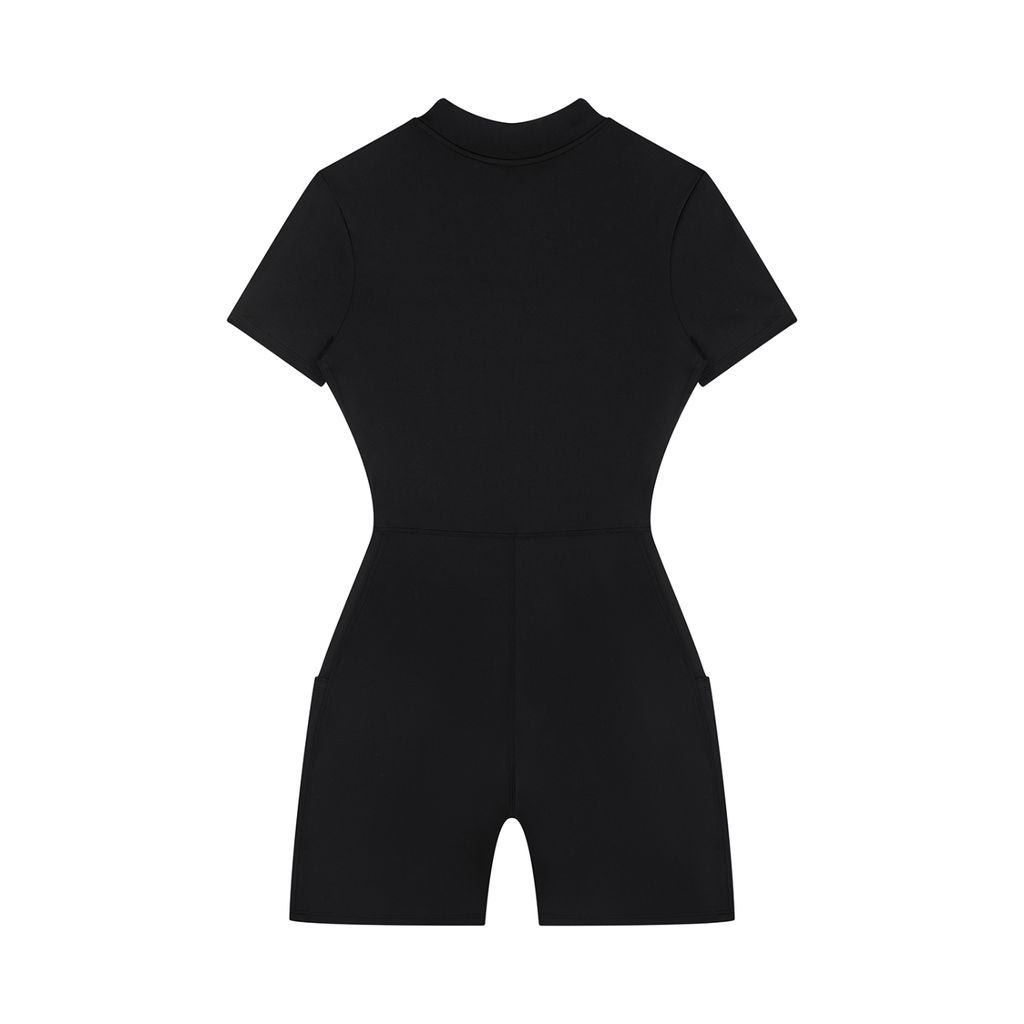 CAPEL Women's Quarter-Zip Short Sleeve Romper