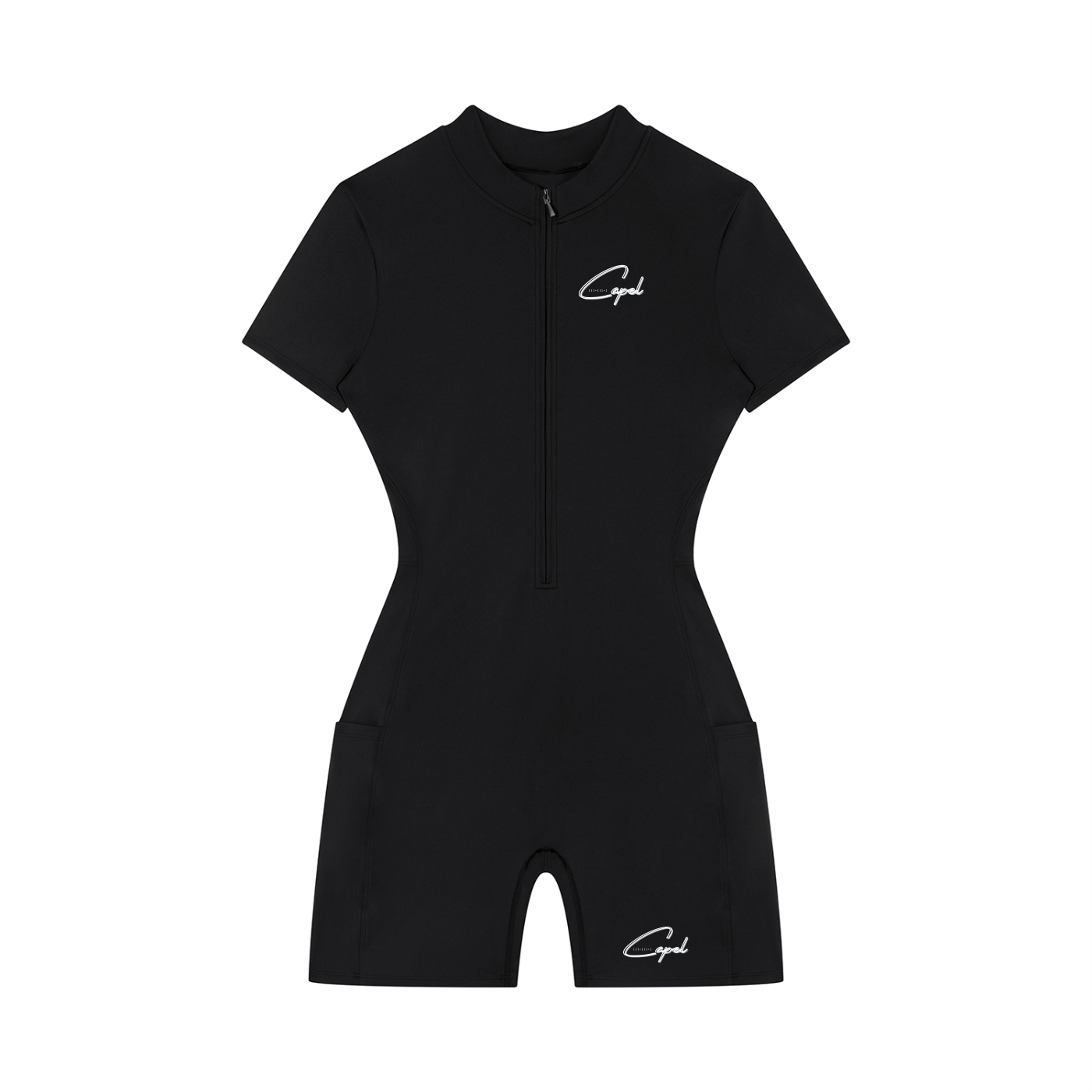 CAPEL Women's Quarter-Zip Short Sleeve Romper